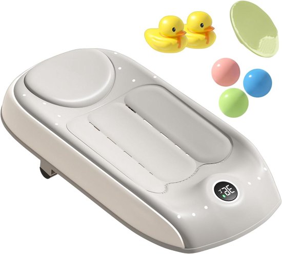 Baby Badhouder - Baby Badzitje - Veilig Baden - Temperatuur Sensor - 56.8 x 29.7 x 8.1 cm - Grijs