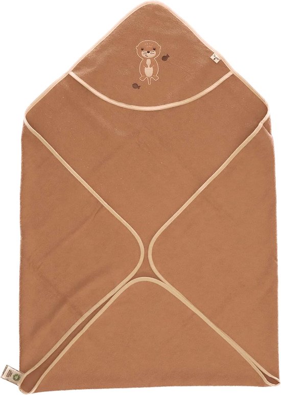 Baby Badjas - Capuchon Handdoek - Na Het Baden - Zachte Badstof - 100x100 cm - Bruin