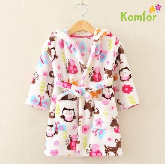 Baby badjas - Komfor - Dieren - Inclusief gratis baby borstel & kam van Komfor