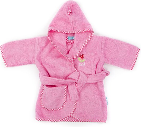 Baby badjas Lief Lifestyle! Badjas Licht Roze -Katoenen babybadjas met capuchon - kraamcadeau - 0-1 jaar van Lief! Lifestyle