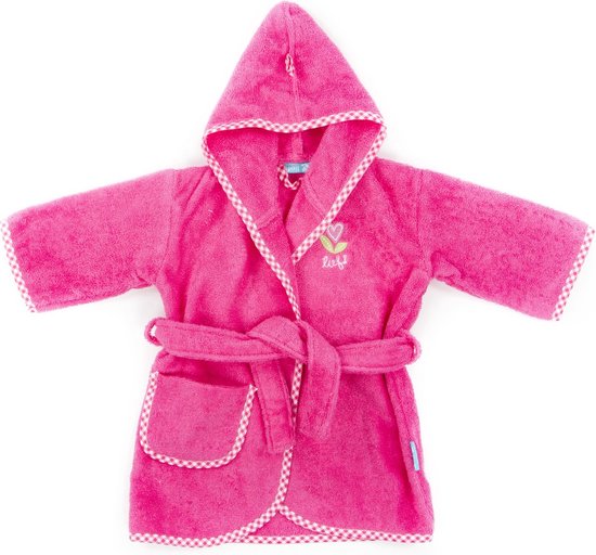 Baby badjas Lief Lifestyle! Badjas Roze - Katoenen babybadjas met capuchon - kraamcadeau - 0-1 jaar van Lief! Lifestyle