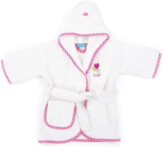 Baby badjas Lief! Meisjes babybadjas met capuchon - 1-2 jaar - kraamcadeau - Wit van Lief!