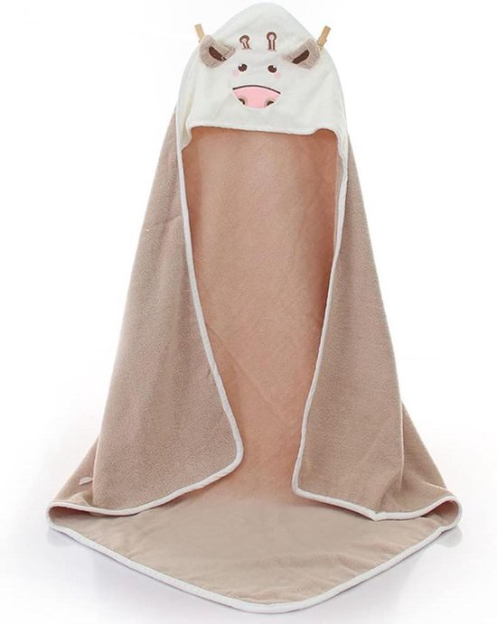 Baby Badjas met Capuchon - Baby Handdoek Baby Poncho - Baby Verzorgen - Biologisch Katoen - 80 x 80 cm