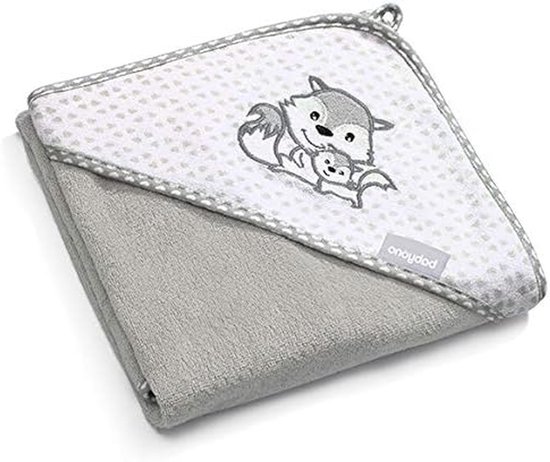 Baby Badjas met Capuchon - Kinderhanddoek Deken - Baby Verzorgen - Extra Zacht en Knuffelig - 100x100 cm - Grijs
