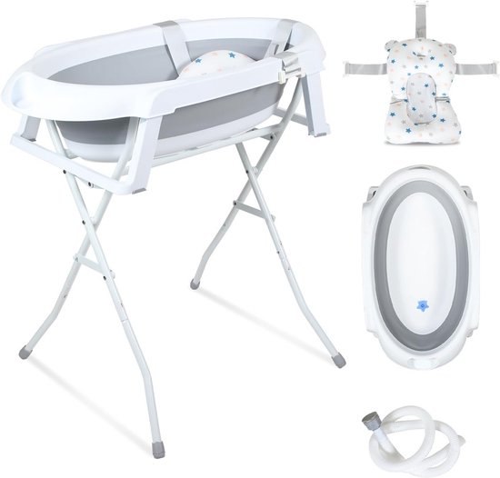 Baby Badje met Standaard - Inklapbaar Bad - Zitbad - Bath Bucket - Badaccessoire
