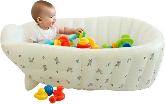Baby Badkuip - Kinderbad Zitje - Baby Wassen - Opvouwbaar en Draagbaar - 90x55 cm - Konijnenhoofd