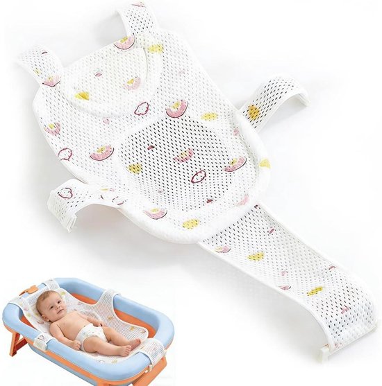 Baby Badkussen - Babybadje Ondersteuning - Veilig Baden - Vijf Veiligheidsriemen - 0-6 Maanden