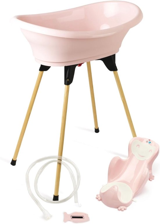 Baby Badset - Babybadje met standaard - Veilig Baden - 5-delige complete set - 76.5 x 50 x 104.5 cm