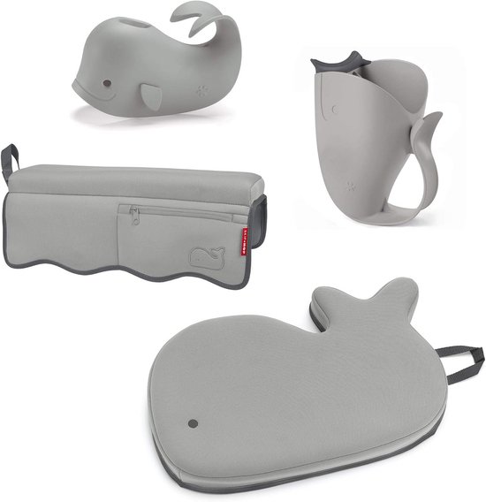 Baby Badset met Badje en Accessoires in Neutraal Grijs