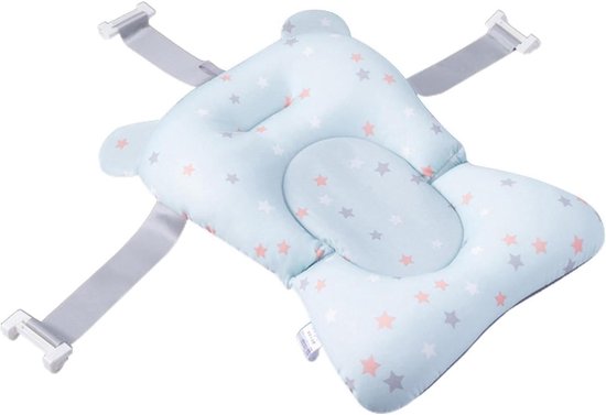 Baby Badsteun - Baby Badkussen - Veilig Baden - Universeel Inzetbaar - 43 x 28 x 22 cm - Babyblauw