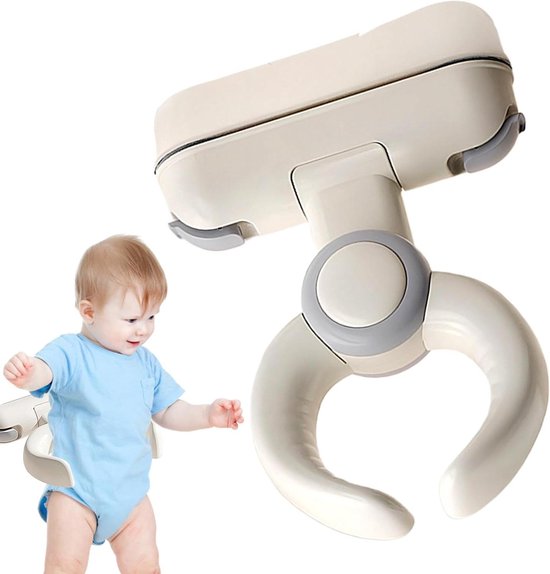 Baby Badsteun - Peuter Douchehulp - Veilig Baden - Opvouwbaar Wandmontage - Verstelbaar 26-35cm - Grijs