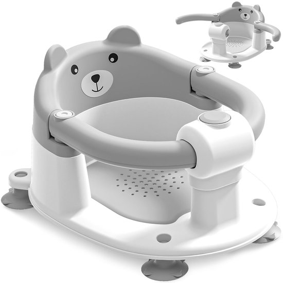 Baby Badstoel - Baby badzitje - Baby Baddouche Stoel - Met Zuignappen & Ergonomisch Design - 1-Knops Bediening - Voor Baby's 6m+ - Voor Badkuip & Reizen van Merkloos