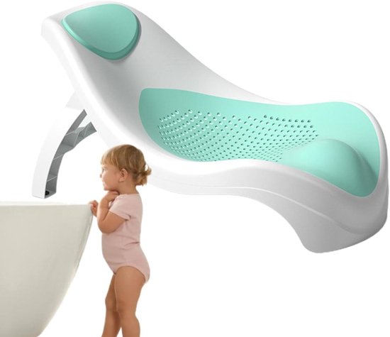Baby Badstoel - Baby Bouncer Bad - Veilig Baden - Drie-Punts Steun - 30 x 11 x 30 cm - Groen