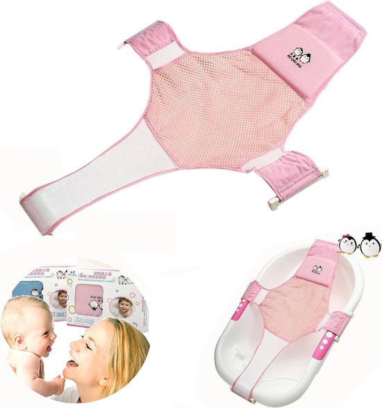 Baby badstoel - Badondersteuning baby - Veilig badderen - Verstelbaar ontwerp - 0-2 jaar - Roze