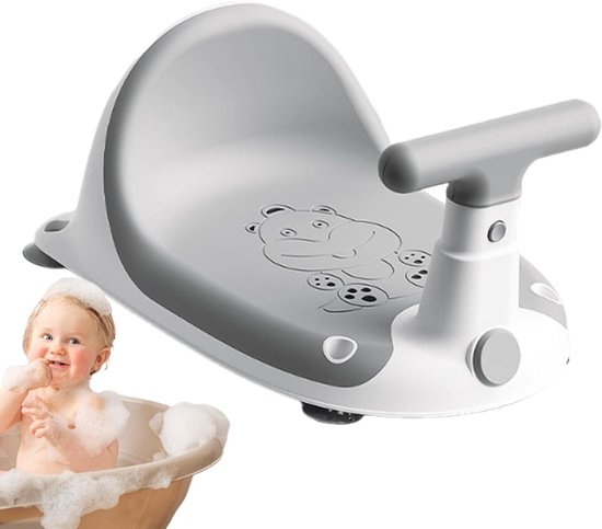 Baby Badstoel - Douche Krukje - Veilig Baden - Motorfiets Vorm - 37x27x21 cm - Grijs