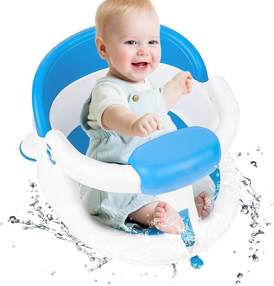 Baby badstoel - Douche zitje - Veilig badderen - 360 graden bescherming - 14.5 x 34 x 14.5 cm - Blauw