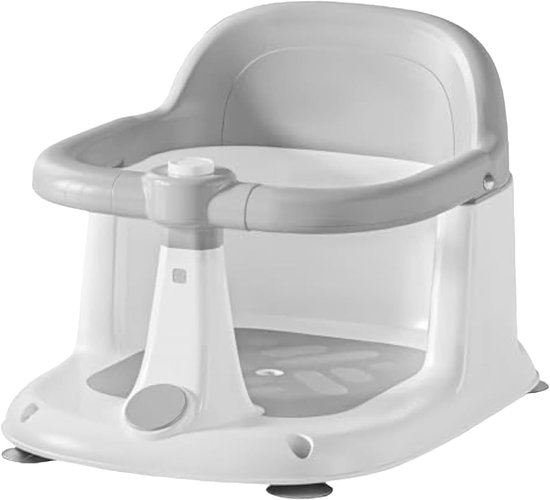 Baby Badstoel - Draagbaar Zitje - Veilig Baden - 360 Graden Rotatie - 40 cm Lengte - Grijs