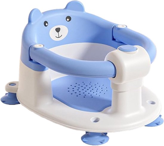 Baby Badstoel - Kinder Zitje - Veilig Baden - Met Zuignappen - 125 x 33 x 125 cm - Blauw van Merkloos