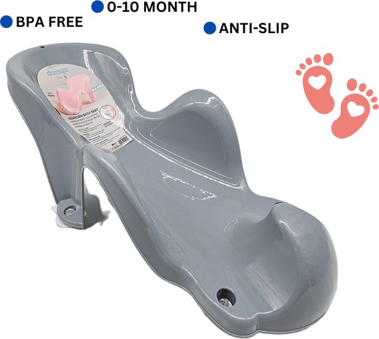 Baby badzitje - 4 zuignappen - 0 tot 10 maanden - Grijs van A3 Baby & Kids