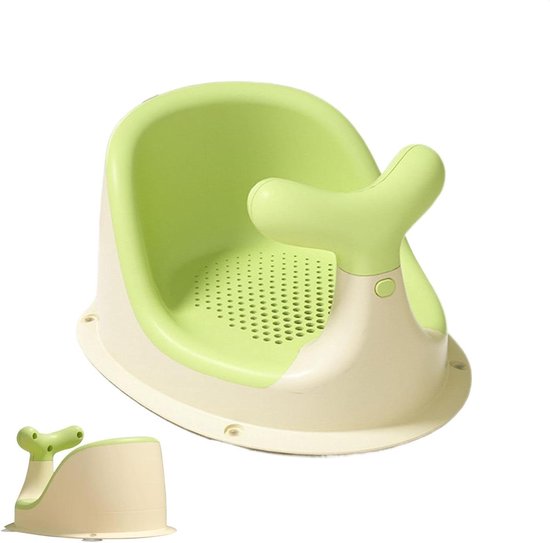 Baby Badzitje - Baby Douchestoel - Veilig Baden - Antislip Onderkant - 37 x 20 x 37 cm - Groen