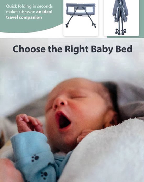 Baby Bed - Co Sleeper - Opvouwbaar - Schommelfunctie - Grab-And-Go Reiswieg - Op Wielen - Incl. Matras - Khaki Bravo Comfort
