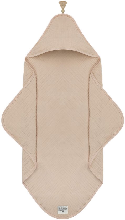 Baby Bello - Badcape - toasted almond/Beige - Biologisch katoen - Extra Zacht - 75x75cm van Merkloos