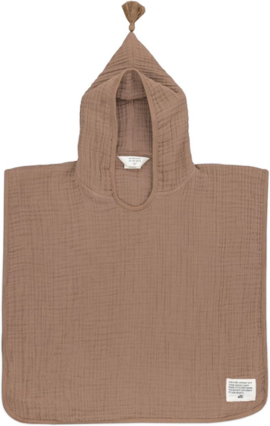Baby Bello - Badponcho 12-36 maanden - burro/Bruin - Hydrofiel - Capuchon & kwastje