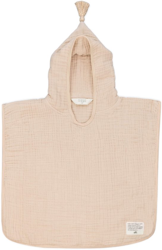 Baby Bello - Badponcho 12-36 maanden - Toasted Almond/Beige - Hydrofiel - Capuchon & kwastje
