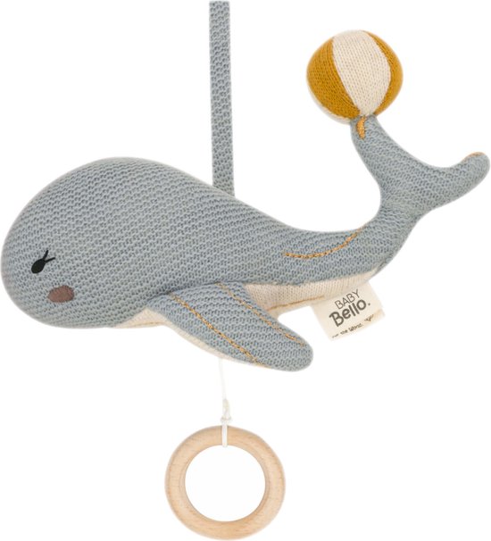 Baby Bello Wally The Whale Muziekmobiel - Delicate Blue van Baby Bello