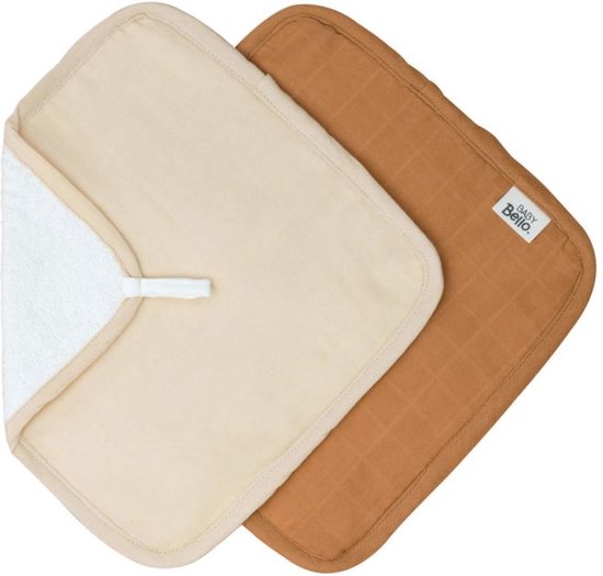Baby Bello Washandje Sandy Almond 2 Stuks van Baby Bello