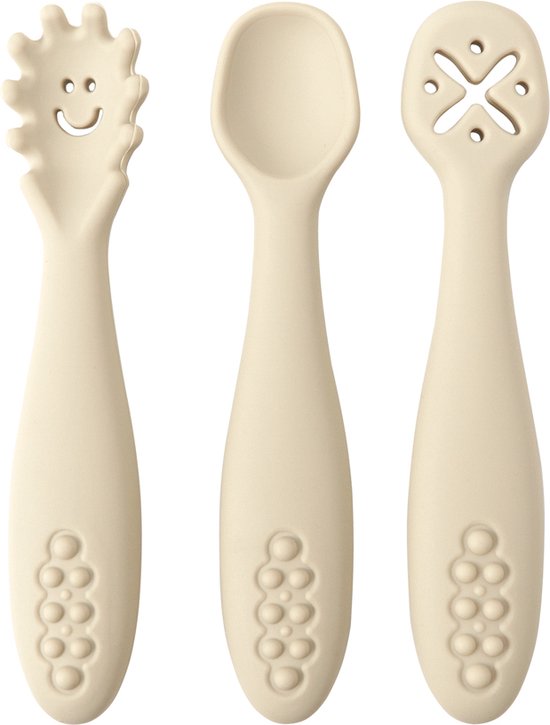 Baby Bestek Set van Siliconen - 3 stuks Bestek - Babyshower - Baby Cadeau - Bestekje - BPA vrij van Dooky