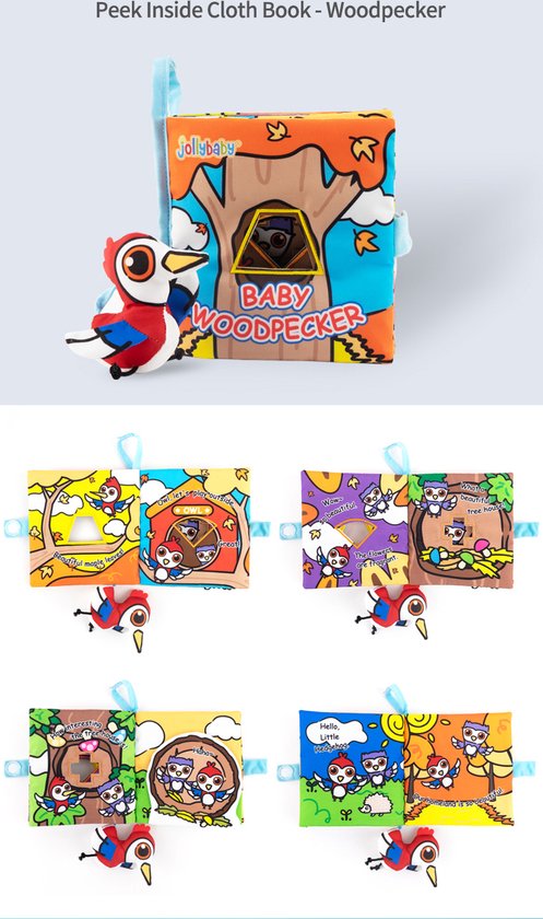 Baby boek/knisperboekje /schoencadeautjes sinterklaas/sinterklaas cadeautjes/ sinterklaas/ kerstcadeau/baby born/Zacht Baby boek /Zacht Speelgoed/Speelgoed voor baby/ Speelgoed Voor Kinderen/ baby woodpecker van Merkloos