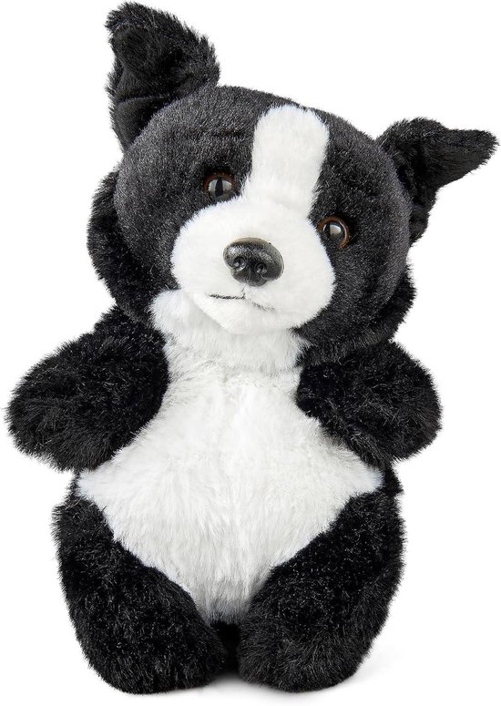Baby Border Collie - Pluche hond - Knuffelen en spelen - Duurzame materialen - 17.4 x 10 x 9 cm