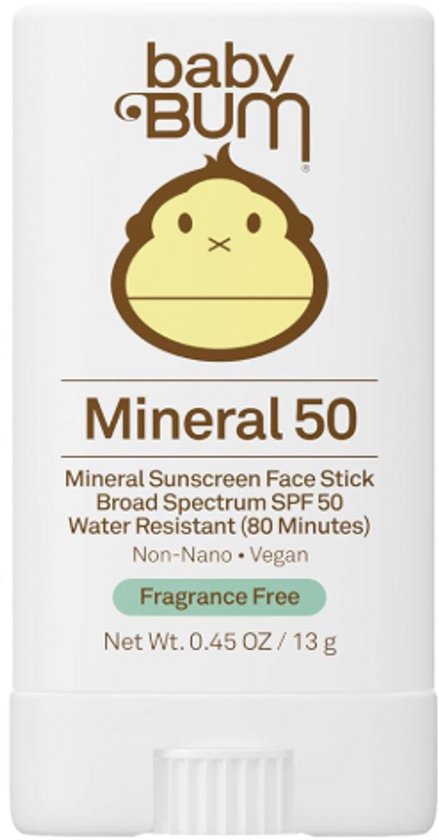 Baby Bum Minerale Zonnebrand Stick SPF 50 – Zonder Octinoxaat & Oxybenzone – Geurvrij – UVA/UVB Bescherming – Voor Gevoelige Babyhuid – Reisformaat 0.45 oz van Merkloos