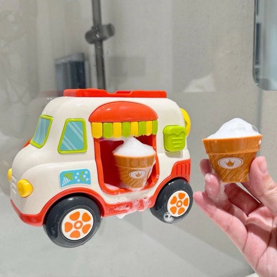 Baby Bus Bubbelmachine, Badspeelgoed, IJsbellenmaker, Autospeelgoed voor in bad, Taartenset voor jongens om mee te spelen, Duwauto, Waterspeelgoed van Merkloos