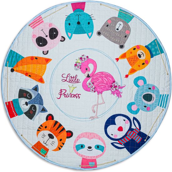 Baby cadeau jongen en meisje - Speelmat baby - Schattige dieren - kinder Kleurtjes - Vloerkleed - kindertapijt - speelkleed jongens en meisjes - Roze - Wit van BYCTOTORA
