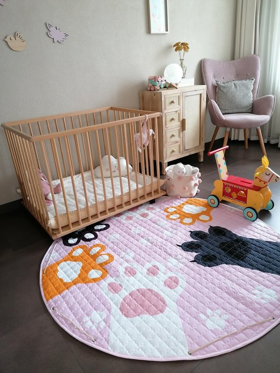 Baby cadeau meisje - Vloerkleed baby - Roze dieren klauwtjes - kinder Kleurtjes - Speelmat - kindertapijt - speelkleed meisje - Roze van UrPal.