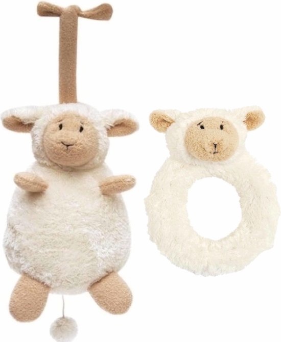 Baby cadeau setje rammelaar en muziekdoos knuffel van Lammy het lammetje - Happy Horse knuffels van Happy Horse