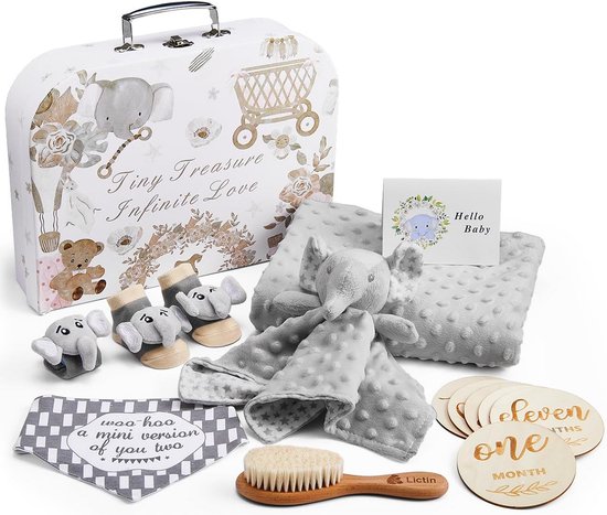 Baby Cadeauset - Kraamcadeau Set - Baby Verwennen - Uniseks Design - 33 x 25 x 7 cm - Wit