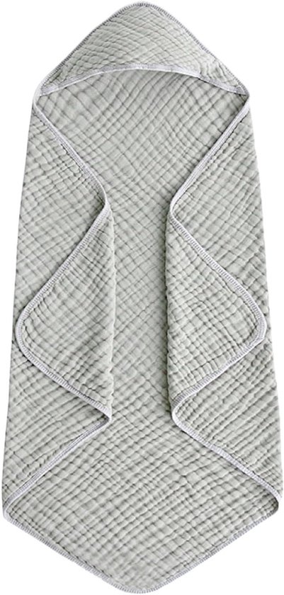 Baby Capuchon Handdoeken - Badcape Baby - Baby Baden - Sneldrogend Katoen - 90 x 90 Cm - Grijs van Merkloos