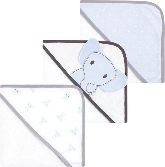 Baby Capuchondoeken - Badhanddoeken Baby - Na het Baden - Zachte Katoenmix - 76 x 76 cm - Blauwe Olifant van Merkloos