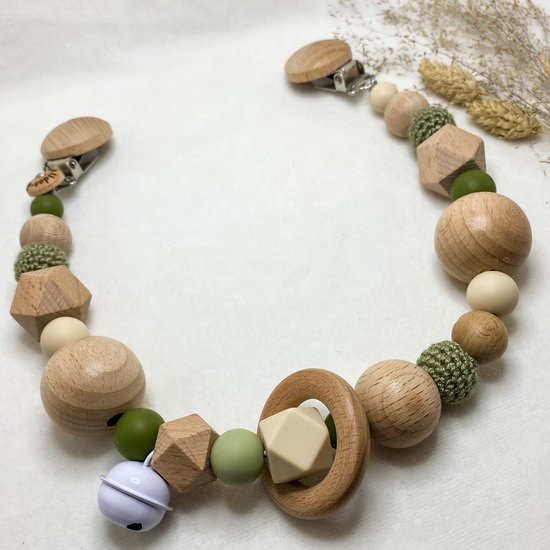 Baby Chique Uden | Wagenspanner Kinderwagen | Groen Créme | Kraamcadeau | Babyshower | Babygym | Baby born | Gepersonaliseerd van Baby Chique Uden