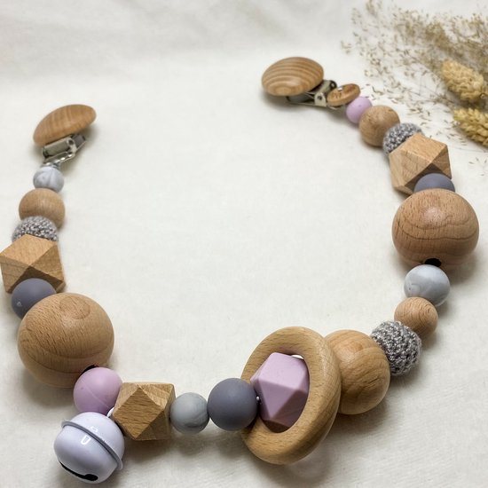 Baby Chique Uden | Wagenspanner Kinderwagen | Marmer Grijs Lila | Kraamcadeau | Babyshower | Babygym | Baby born | Gepersonaliseerd van Baby Chique Uden