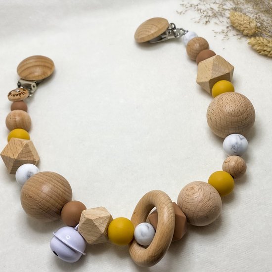 Baby Chique Uden | Wagenspanner Kinderwagen | Okergeel Bruin | Kraamcadeau | Babyshower | Babygym | Baby born | Gepersonaliseerd van Baby Chique Uden