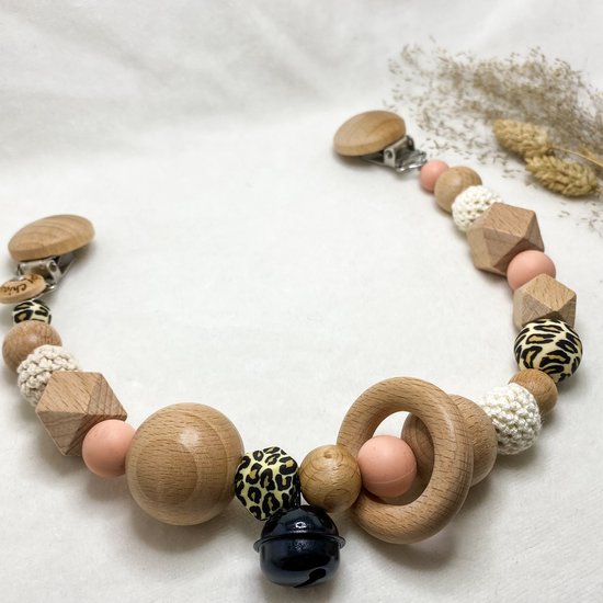 Baby Chique Uden | Wagenspanner Kinderwagen | Roze Luipaard | Kraamcadeau | Babyshower | Babygym | Baby born | Gepersonaliseerd van Baby Chique Uden