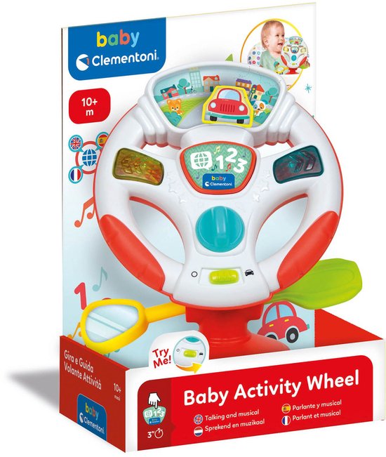 Baby Clementoni - Activity Wheel - Speelgoed Stuur met Activiteiten - Met Geluid en Lampjes - Vanaf 10 maanden