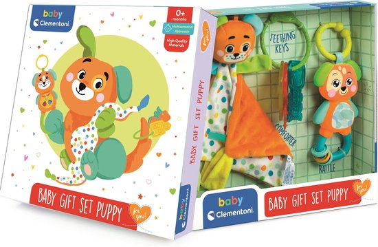 Baby Clementoni - Baby Cadeau Set - Puppy, Baby Spelen 0 maanden, 17804 van Clementoni