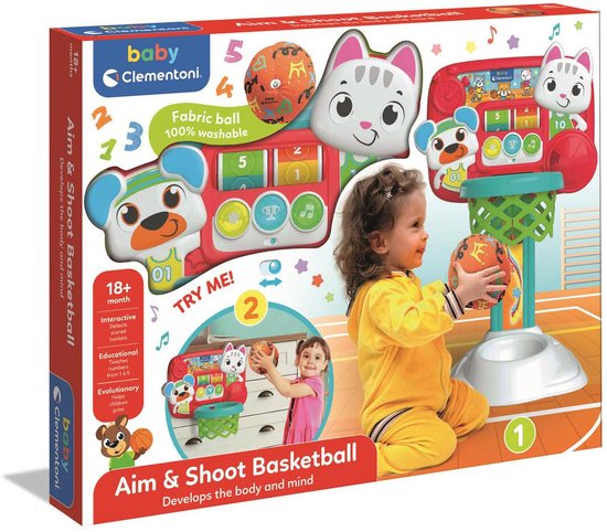 Baby Clementoni - Basketbal set - Speelset met geluid - Vanaf 18 maanden van Clementoni