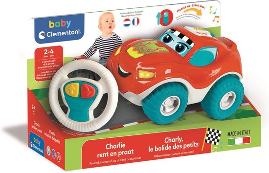 Baby Clementoni - Charlie de Pratende Auto - Educatief Speelgoed - Bestuurbare Auto - 2-4 jaar van Clementoni