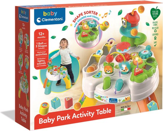 Baby Clementoni - Interactieve Activiteitentafel - Activity Center - Speeltafel - met Blokken, Ballen en Glijbaan - 10-36 maanden van Clementoni